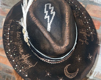 Gypsy! "Handcrafted Burned Design Hat for Your Inner Wanderer"