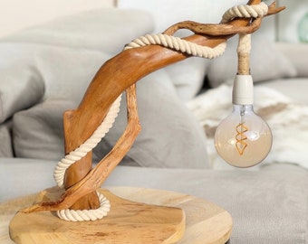 Vintage 1950s Driftwood 2 Bulb Pull Chain Switch Table Lamp - Etsy