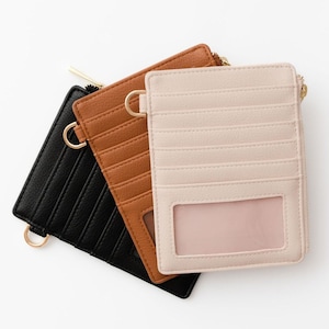 Cartera Jill • Cartera para pasaporte • Cartera de cuero vegano • Cartera delgada • Tarjetero • Cartera compacta • Tarjetero de cuero • Cartera para identificación • Regalo