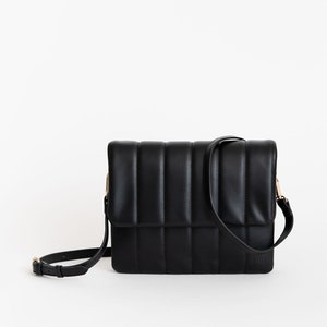 Charlotte Bag • Quilted Bag • Vegan Leather Bag • Black Bag • Women&#39;s Purse • Leather Sling Bag • Fashionable Bag • Gift For Her • Gift Bag