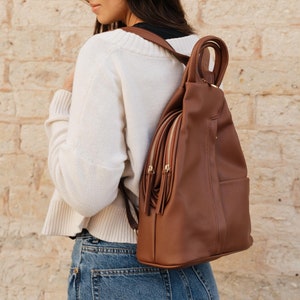 Sac Brooklyn • Sac en cuir végétalien • Sac à bandoulière • Sac pour femme • Sac à dos convertible • Sac à dos quotidien • Sac à dos • Cadeau de sac à la mode