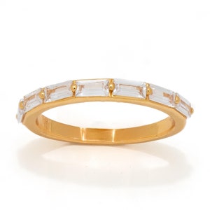 Rectangle CZ Ring • Gold Vermeil Ring • 18k Gold Filled • Stacking Rings • Minimalist Ring • Girl&#39;s Rings • Dainty Ring • Accessories Gift