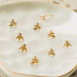 Bee Stud Earring • 14k Gold Filled • Hypoallergenic • Stud Earrings • Gold Earrings • Minimalist Earrings  • Gift for Her