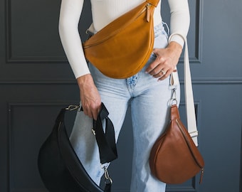 Genuine & Vegan Leather Crossbody Bag: Woven Texture Sling Purse with Card Slots