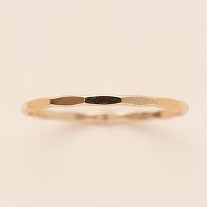 Hammered Thin Ring • 14k Gold Filled • Stacking Rings •  Stackable Rings • Minimalist Ring • Girl&#39;s Rings • Gift for Her • Dainty Rings