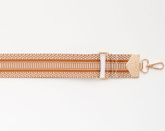 Cognac Bag Strap • Adjustable Strap for Bags • Shoulder Straps • Purse Straps • Guitar Strap • Patterned Bag Strap • Fashionable Strap