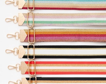 Glitter Bag Strap: Adjustable Shoulder Strap with Gold Hardware