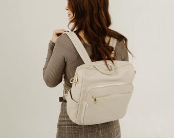 Hazel Bag: Vegan Leather Convertible Backpack, Diaper, and  display picture 2