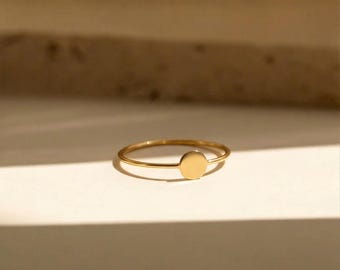 Disc Stacking Ring: 14k Gold Filled, Minimalist Stacking Band