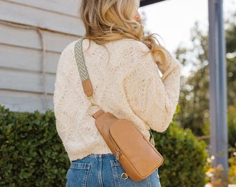 Crossbody Sling Bag: Vegan Leather Everyday Backpack