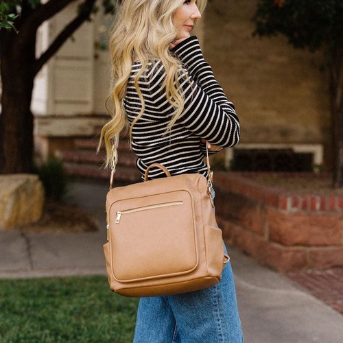 Convertible Backpack Purse,vegan Leather Bag,crossbody  display picture 3