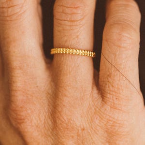 Beaded Stacking Ring • Gold Vermeil Ring • 18k Gold Filled • Stacking Rings • Minimalist Ring • Girl&#39;s Rings • Dainty Ring • Gift for her