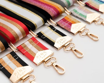 Glitter Stripe Crossbody Bag Straps • Adjustable Strap for Bags • Guitar & Camera Friendly •