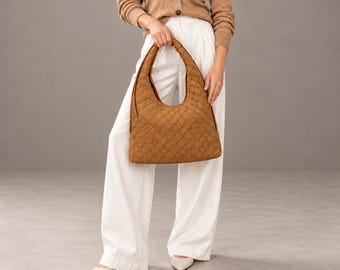 Womens Shoulder Bag, Everyday Tote Purse, Zippered Handbag with Removable Strap