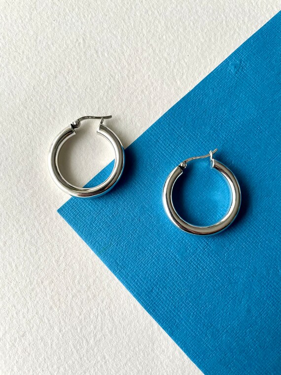 Sterling Silver Hoop Earrings - image 2