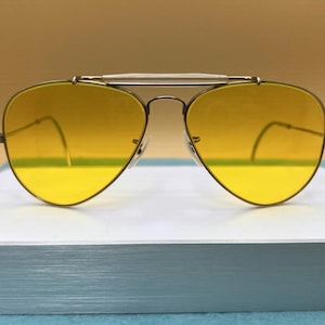 1960's 58MM USA B&L RAY-BAN 12K-GoldF Kalichrome aviator sunlgasses image 1
