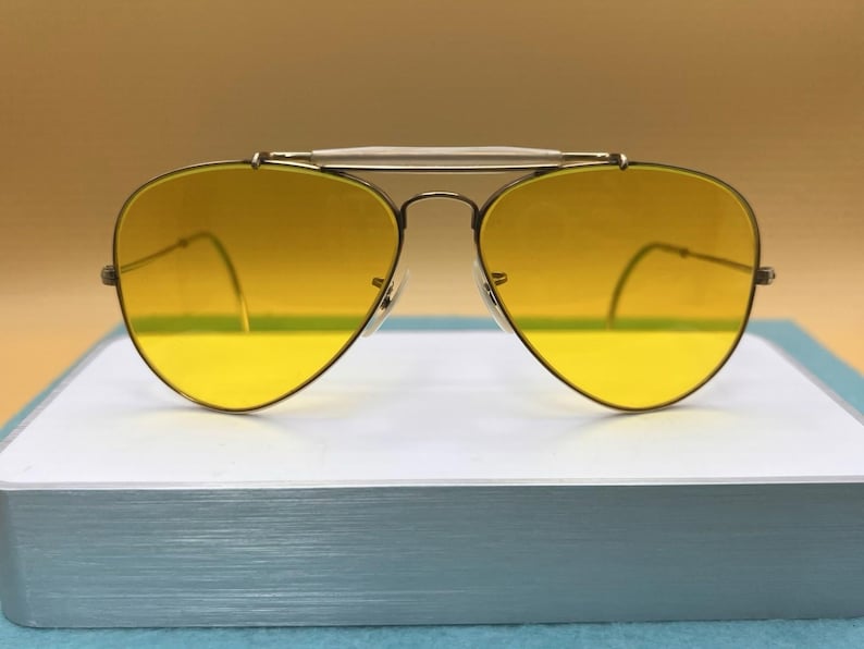 1960's 58MM USA B&L RAY-BAN 12K-GoldF Kalichrome aviator sunlgasses image 1