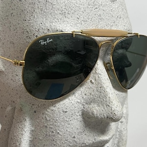 Hergestellt in den USA Ray-Ban Bausch & Lomb 1980's Gold Avaitor Glaslinse Bild 1