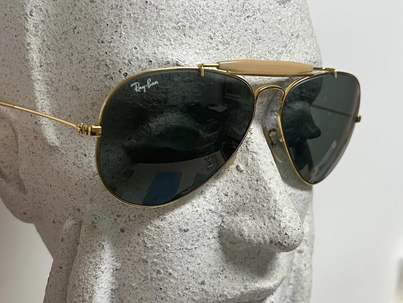 Hergestellt in den USA Ray-Ban Bausch & Lomb 1980's Gold Avaitor Glaslinse Bild 1