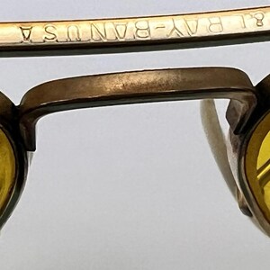 1960's 58MM USA B&L RAY-BAN 12K-GoldF Kalichrome aviator sunlgasses image 9
