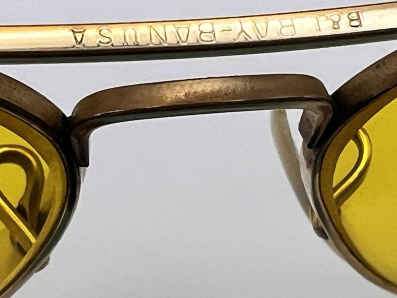 1960's 58MM USA B&L RAY-BAN 12K-GoldF Kalichrome aviator sunlgasses image 9