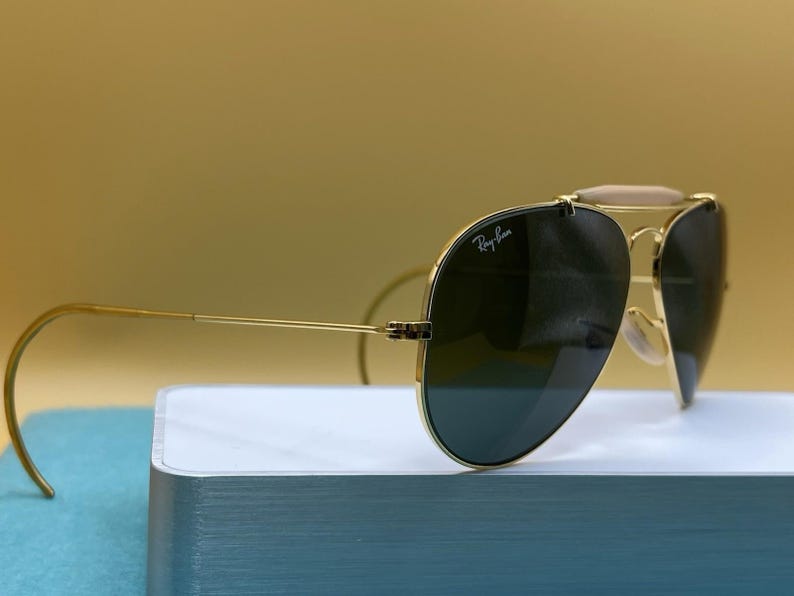 Hergestellt in den USA Ray-Ban Bausch & Lomb 1980's Gold Avaitor Glaslinse Bild 4