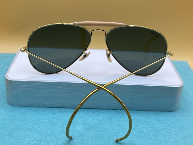 Hergestellt in den USA Ray-Ban Bausch & Lomb 1980's Gold Avaitor Glaslinse Bild 5
