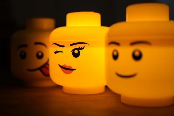 Legokopf Lampe