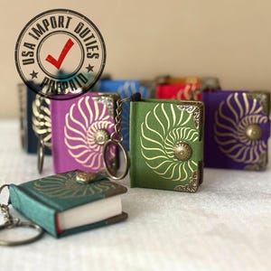 Miniature Fibonacci Book Keychain, Vintage Style Math Art Gift
