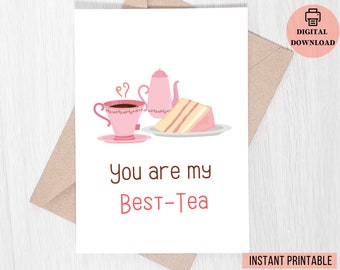 Tarjeta imprimible del Día de San Valentín / Tarjeta de aniversario / Tarjeta para mejor amigo / tarjeta para él, tarjeta para ella / Descarga instantánea, imprimir, cortar, doblar