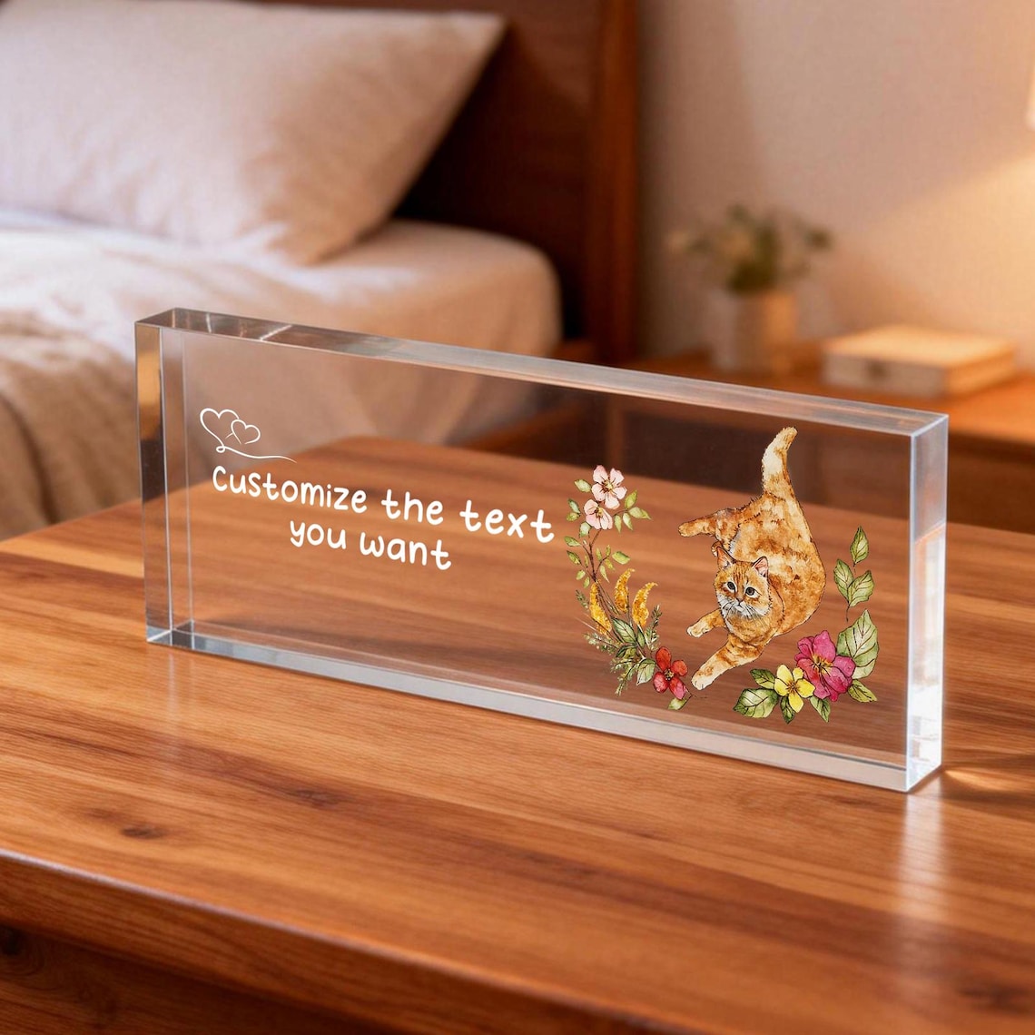 Customized Printing Acrylic Personalized Desk Cat Nameplate | Gift for ...