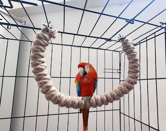 Sisal Rope Perch, Natural Rope Bird Perch With Suction Cups