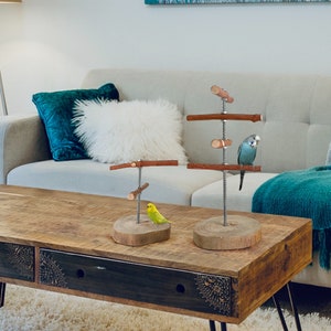 Natural Bird Perches, Parrot Wooden Stand, Small And Medium-Sized Parrot Tabletop Stand, Parrot Stand, Bird Perch with Multiple Platforms