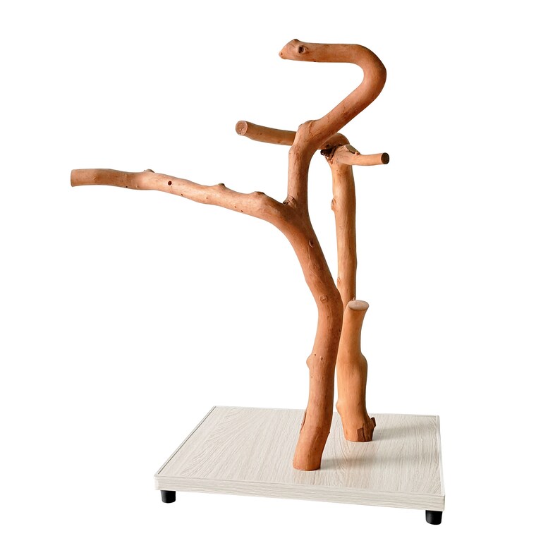 KSK Bird Perches 22" Natural Wood Play Stand Gym Parrot Playground Playgym Playpen Playstand Swing Bridge Wood Climb Ladders Wooden Conures Parakeet Macaw African Grey