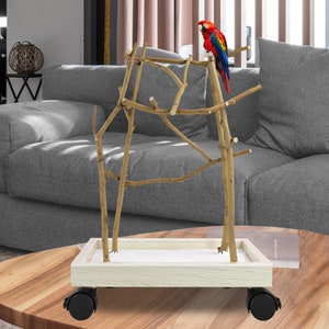 Natural Bird Perches, Parrot Perches, Parrot Stand, Parrot Playstand, Natural Bird Tree, Bird Perch with Casters