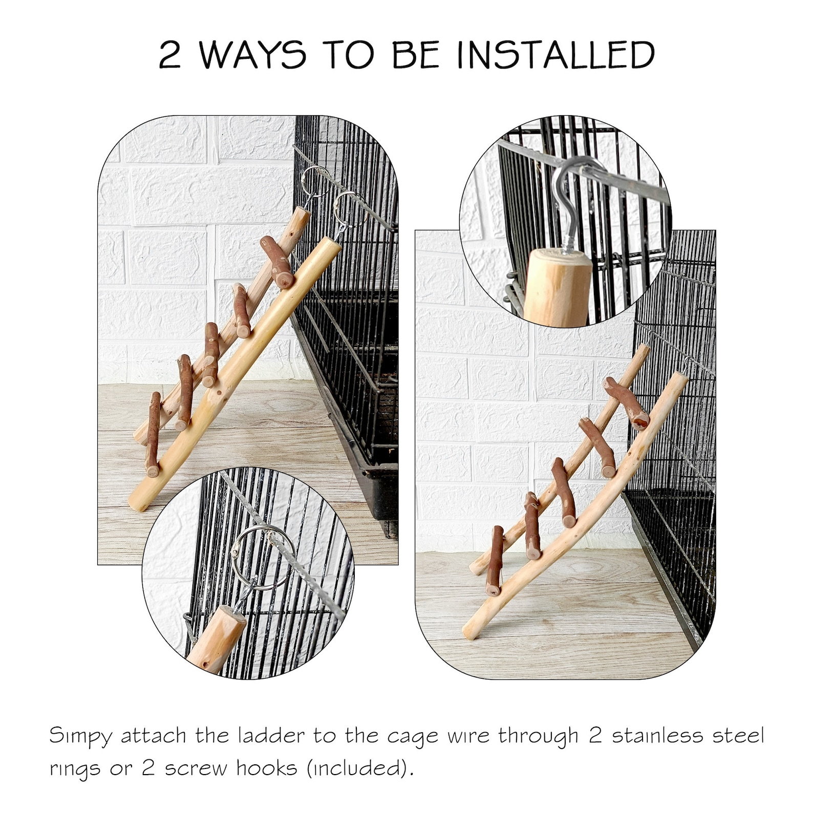 Natural Wooden Bird Ladders, Bird Ladder, Bird Cage Ladder, Parrot