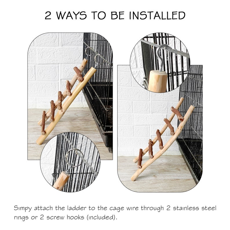 Natural Wooden Bird Ladders, Bird Ladder, Bird Cage Ladder, Parrot