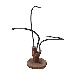 Simple Gooseneck Bird Stand, Parrot Solid Wood Base Stand, Stainless Steel Stand, Parrot Stand, Bird Perch with Multiple Platforms