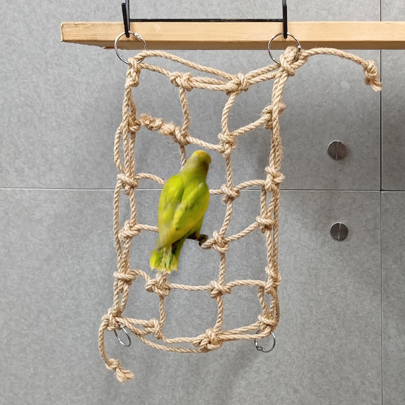 Natural Jute Rope Bird Climbing Net, Parrot Hammock - Etsy