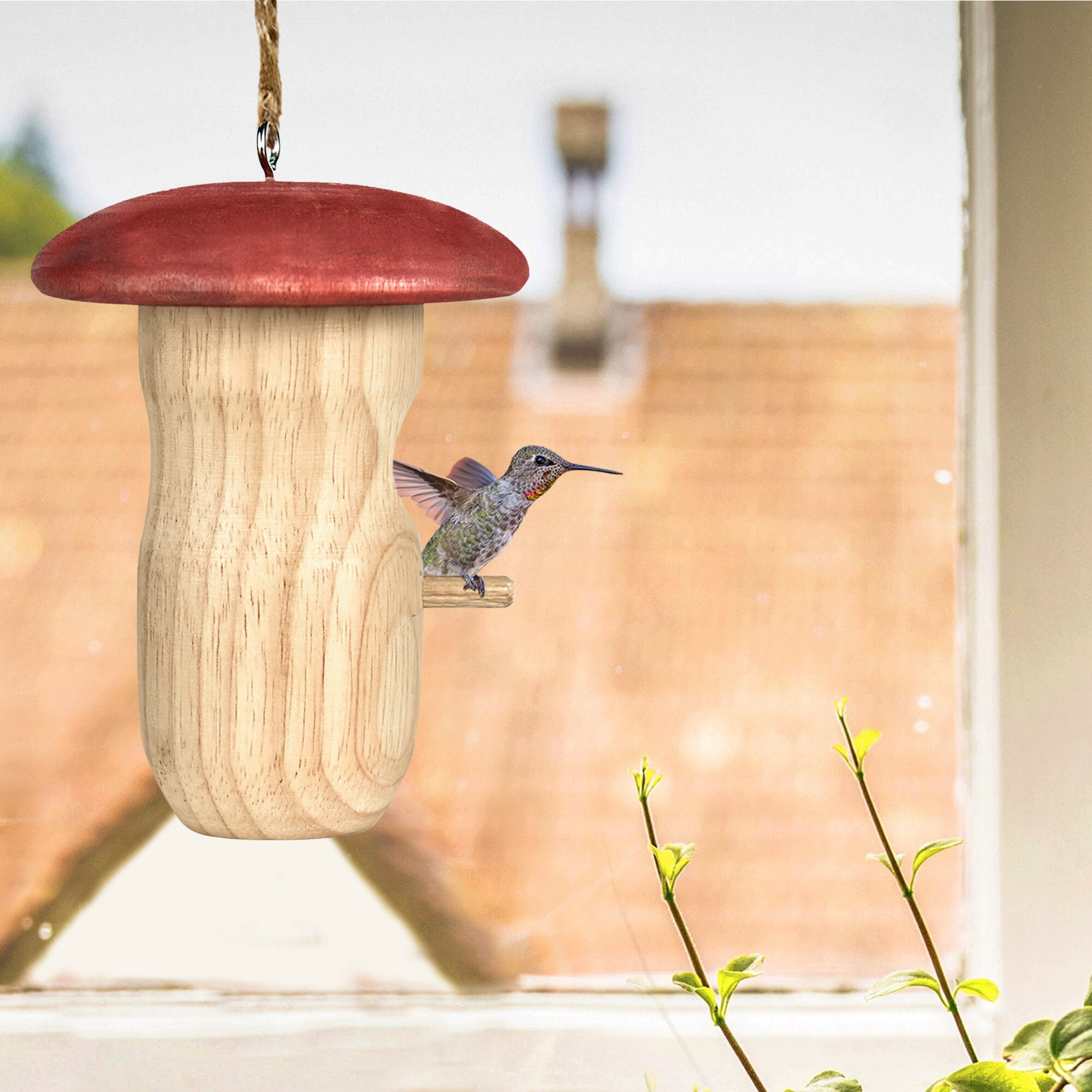 Wooden Bird House, Hummingbird House, Wooden Hummingbird Nest, Hanging