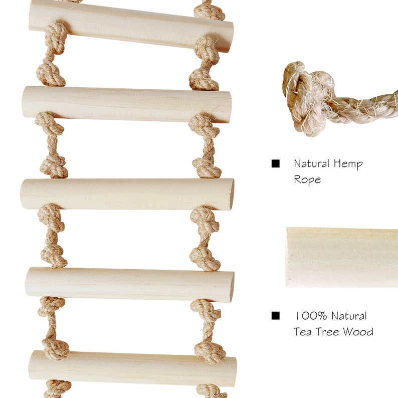 Natural Wooden Bird Ladders, Bird Rope Ladder, Bird Rope Bridge, Bird ...