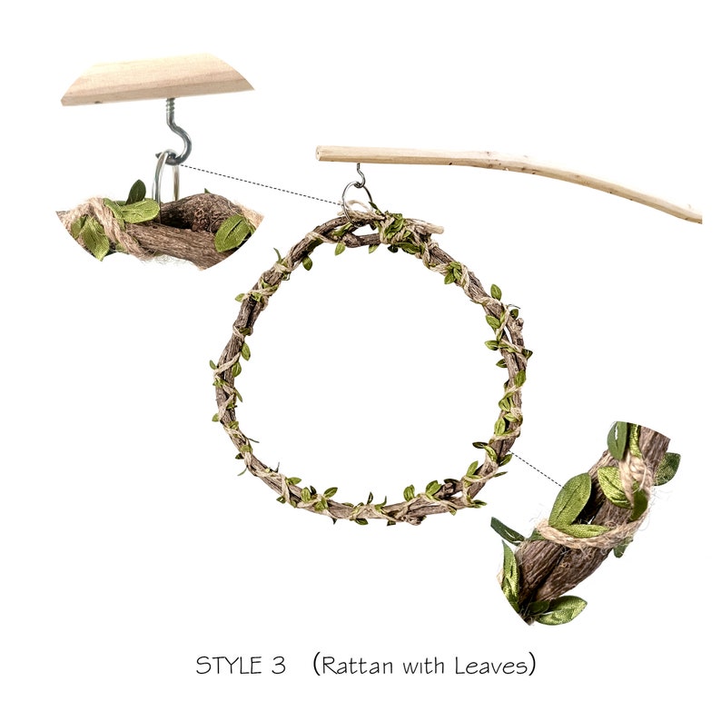 Rattan Bird Swing Parrot Hanging Swing Bird Toys Parrot Etsy