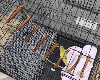 Natural Bird Ladder, Bird Rope Ladder, Bird Ladder Bridge, Climbing Toy For Large Parrots, African Grey, Macaw, Cockatoo