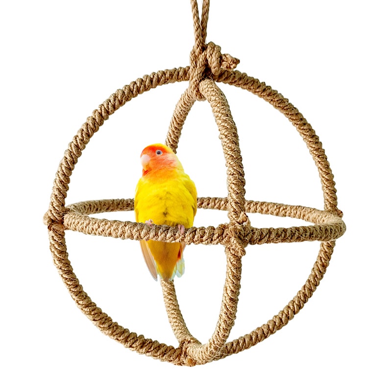 Natural Bird Swing, Parrot Hanging Swing, 3 Ring Parrot Orbit Swing