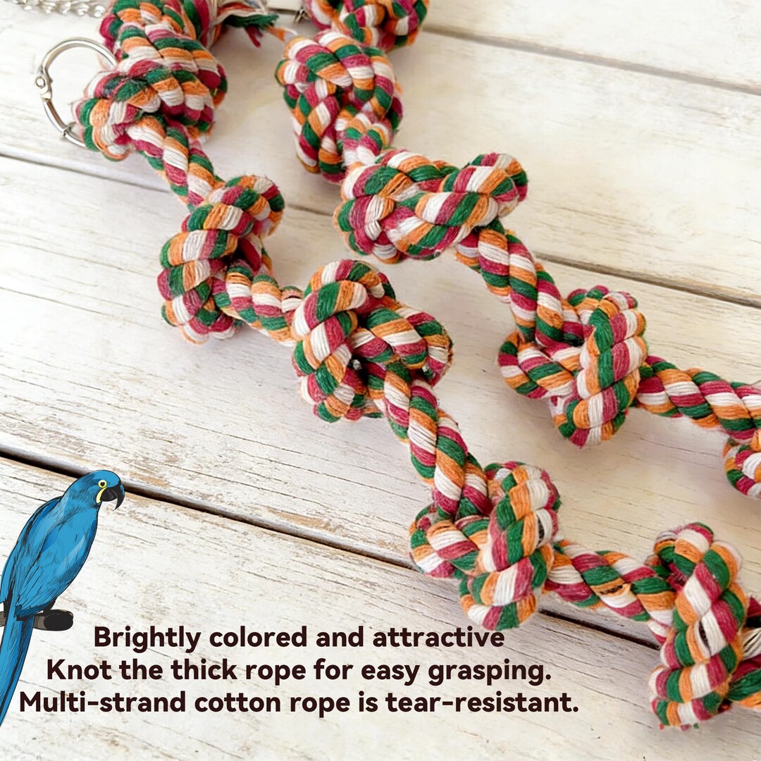Colorful Rope Bird Perch |adjustable Hanging Parrot Toy | Stand for ...