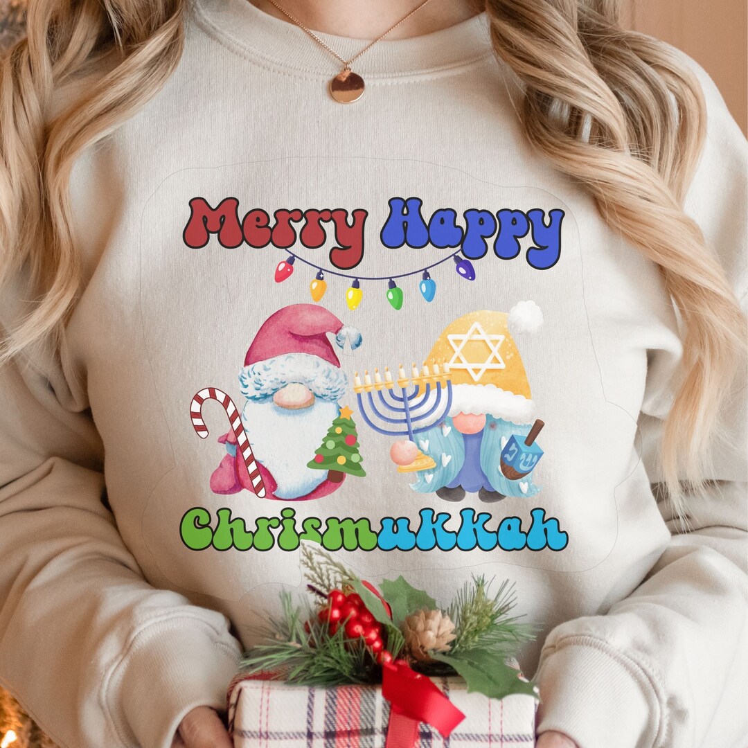 Chrismukkah Shirt Merry Christmas Happy Hanukkah Gift Interfaith Family