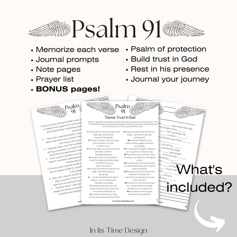 Psalm 91 Christian Printable Memorize Psalm 91 Verses Bible - Etsy