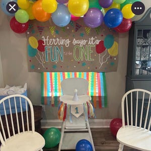 Tan Linen fabric Custom “ONE" High Chair Banner, Gingham Ribbon Garland, gingham blue earth tones primary colors First Birthday Decor image 9