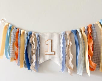 Linen neutral earth muted soft colorful tone boy first birthday party decor