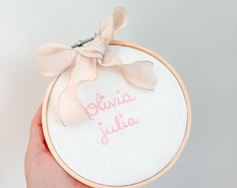 Personalized Baby Name Hoop, Embroidered Nursery Decor, Baby Birth Announcement, Newborn Hospital Photo Prop, Custom Baby Gift, Name Embroid